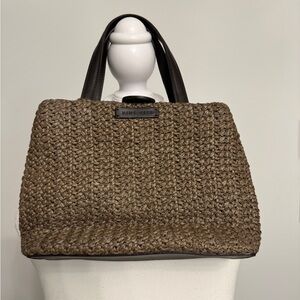 Nine West Brown Woven Handbag